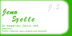 jeno szelle business card